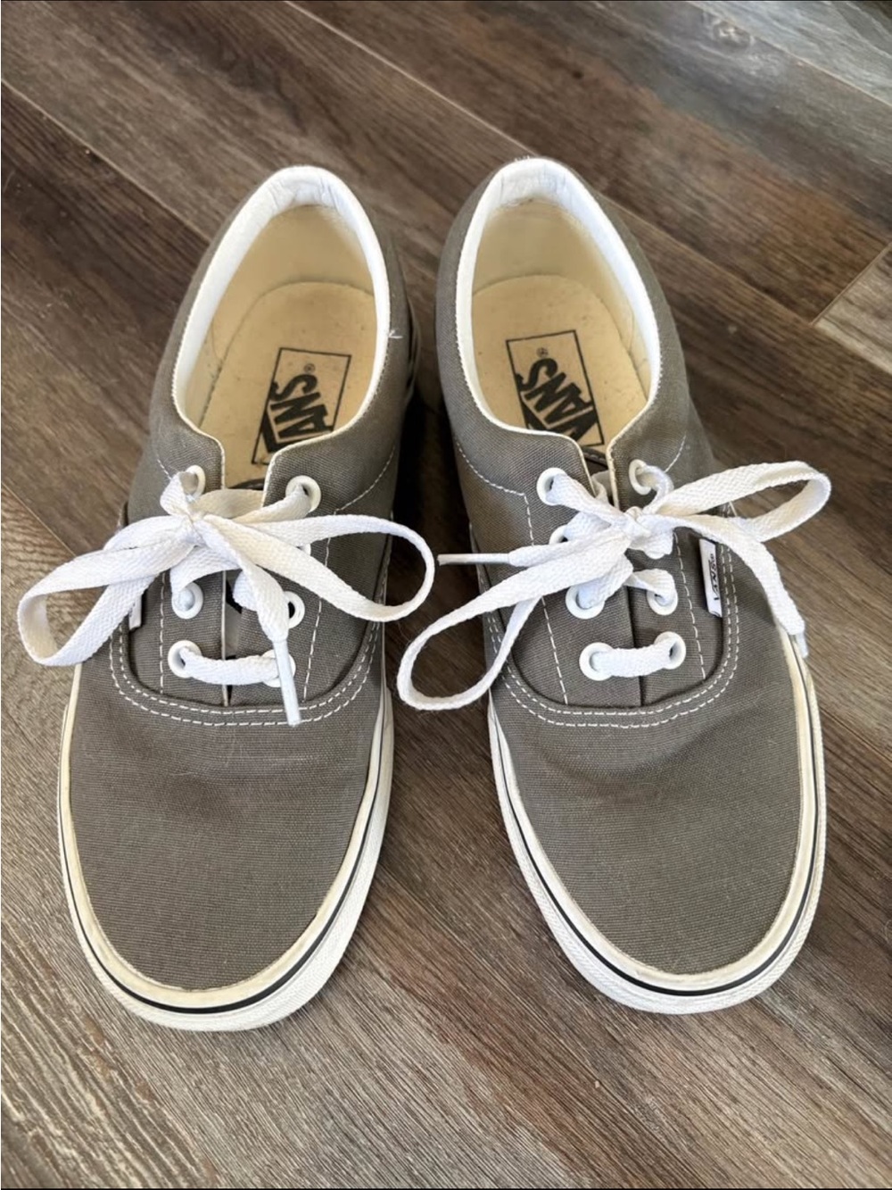 Vans Classic Low-Top Canvas Sneakers in Gray and White